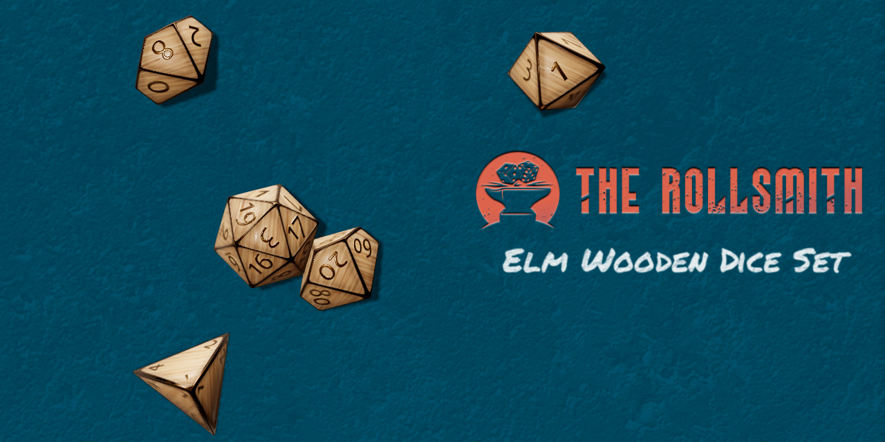 The Rollsmith - Elm Wooden Dice Set