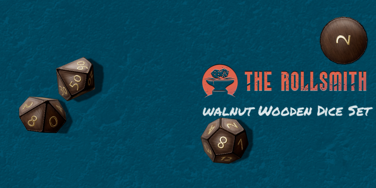 The Rollsmith - Walnut Wooden Dice Set