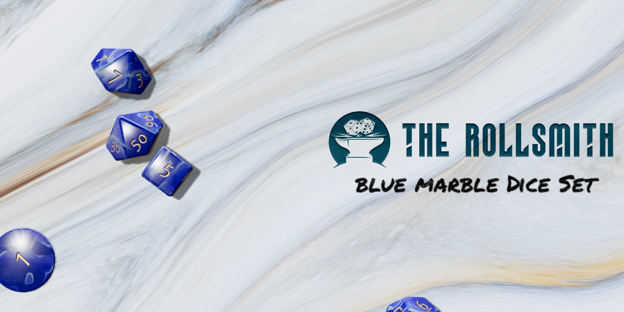 The Rollsmith - Blue Marble Dice Set