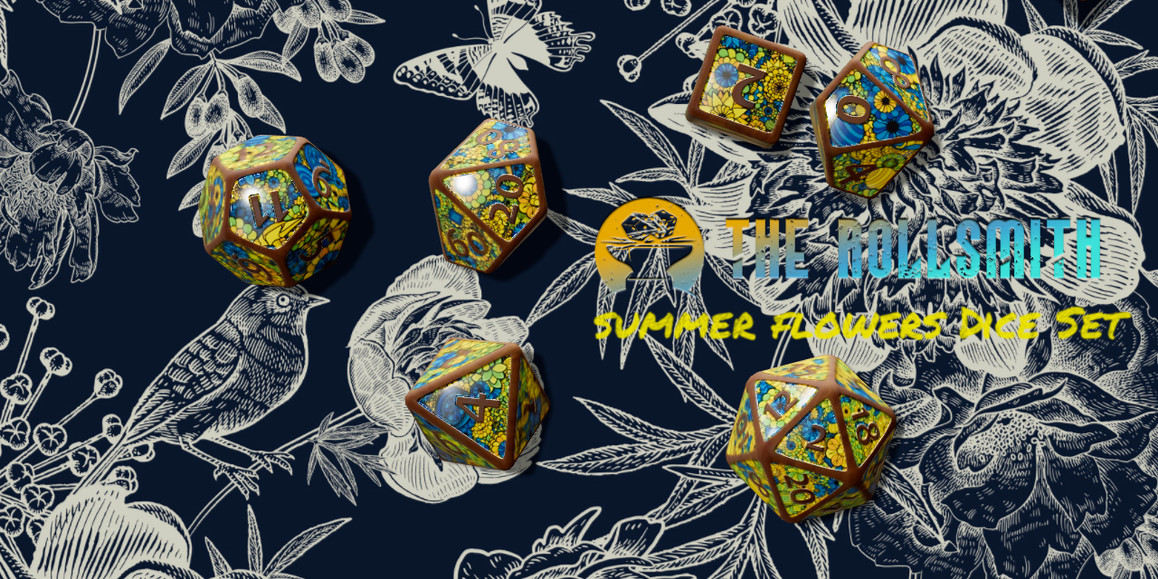 The Rollsmith - Summer Flowers Dice Set